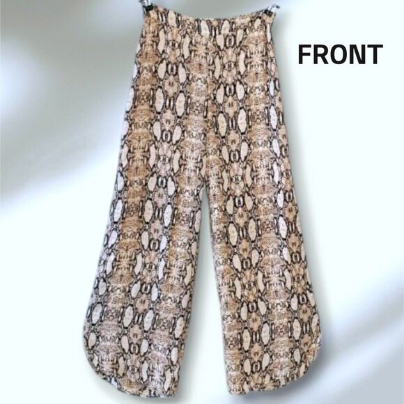 Sage The Label Wide Leg Palazzo Pants Sexy Python Print Womens Medium LA474485 - Picture 2 of 10